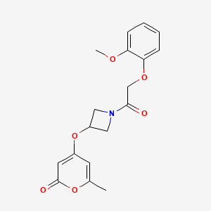 4-((1-(2-(2-methoxyphenoxy)acetyl)azetidin-3-yl)oxy)-6-methyl-2H-pyran-2-one
