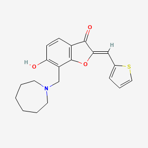 (Z)-7-(azepan-1-ylmethyl)-6-hydroxy-2-(thiophen-2-ylmethylene)benzofuran-3(2H)-one