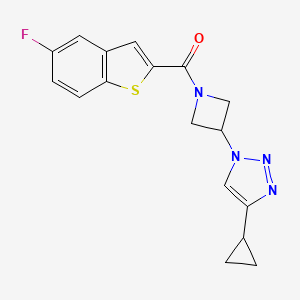 (3-(4-cyclopropyl-1H-1,2,3-triazol-1-yl)azetidin-1-yl)(5-fluorobenzo[b]thiophen-2-yl)methanone