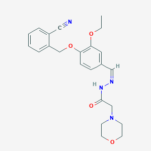 molecular formula C23H26N4O4 B262030 N-[(Z)-[4-[(2-cyanophenyl)methoxy]-3-ethoxyphenyl]methylideneamino]-2-morpholin-4-ylacetamide 