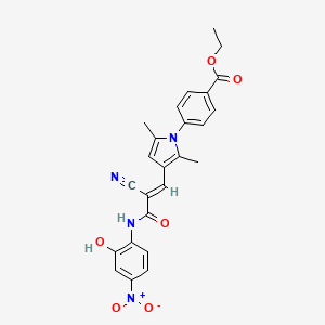 ethyl 4-[3-[(E)-2-cyano-3-(2-hydroxy-4-nitroanilino)-3-oxoprop-1-enyl]-2,5-dimethylpyrrol-1-yl]benzoate