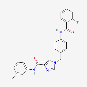 1-(4-(2-fluorobenzamido)benzyl)-N-(m-tolyl)-1H-imidazole-4-carboxamide