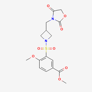 Methyl 3-((3-((2,4-dioxooxazolidin-3-yl)methyl)azetidin-1-yl)sulfonyl)-4-methoxybenzoate