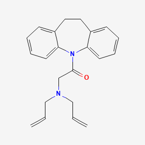 molecular formula C22H24N2O B2620374 1-{2-azatricyclo[9.4.0.0^{3,8}]pentadeca-1(11),3(8),4,6,12,14-hexaen-2-yl}-2-[bis(prop-2-en-1-yl)amino]ethan-1-one CAS No. 858425-24-8