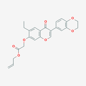 molecular formula C24H22O7 B2620399 allyl 2-((3-(2,3-dihydrobenzo[b][1,4]dioxin-6-yl)-6-ethyl-4-oxo-4H-chromen-7-yl)oxy)acetate CAS No. 610760-05-9