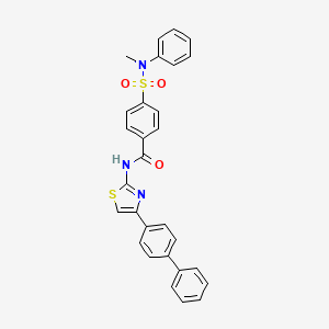 molecular formula C29H23N3O3S2 B2620440 N-(4-{[1,1'-biphenyl]-4-yl}-1,3-thiazol-2-yl)-4-[methyl(phenyl)sulfamoyl]benzamide CAS No. 475044-59-8