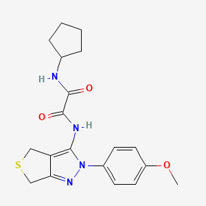 molecular formula C19H22N4O3S B2620466 N'-cyclopentyl-N-[2-(4-methoxyphenyl)-2H,4H,6H-thieno[3,4-c]pyrazol-3-yl]ethanediamide CAS No. 899969-66-5