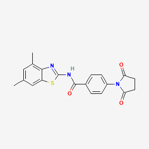 molecular formula C20H17N3O3S B2620485 N-(4,6-dimethyl-1,3-benzothiazol-2-yl)-4-(2,5-dioxopyrrolidin-1-yl)benzamide CAS No. 476281-68-2