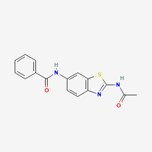 molecular formula C16H13N3O2S B2620573 N-(2-acetamido-1,3-benzothiazol-6-yl)benzamide CAS No. 1114604-21-5