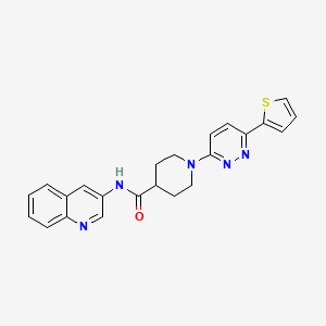 molecular formula C23H21N5OS B2620616 N-(quinolin-3-yl)-1-(6-(thiophen-2-yl)pyridazin-3-yl)piperidine-4-carboxamide CAS No. 1203380-13-5