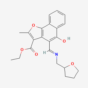 molecular formula C22H23NO5 B2620661 ethyl (4Z)-2-methyl-5-oxo-4-({[(oxolan-2-yl)methyl]amino}methylidene)-4H,5H-naphtho[1,2-b]furan-3-carboxylate CAS No. 1164550-55-3