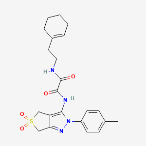 N1-(2-(cyclohex-1-en-1-yl)ethyl)-N2-(5,5-dioxido-2-(p-tolyl)-4,6-dihydro-2H-thieno[3,4-c]pyrazol-3-yl)oxalamide