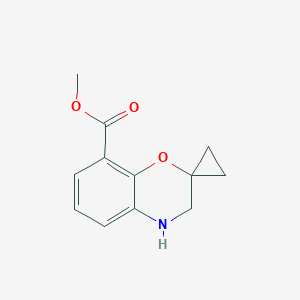 molecular formula C12H13NO3 B2620680 methyl 3,4-dihydrospiro[1,4-benzoxazine-2,1'-cyclopropane]-8-carboxylate CAS No. 2375270-22-5