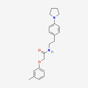 molecular formula C21H26N2O2 B2620713 N-(4-(pyrrolidin-1-yl)phenethyl)-2-(m-tolyloxy)acetamide CAS No. 952993-38-3
