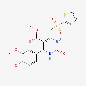 molecular formula C19H20N2O7S2 B2620823 methyl 4-(3,4-dimethoxyphenyl)-2-oxo-6-[(thiophene-2-sulfonyl)methyl]-1,2,3,4-tetrahydropyrimidine-5-carboxylate CAS No. 899724-16-4