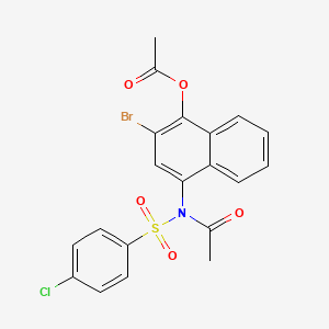 molecular formula C20H15BrClNO5S B2620827 2-BROMO-4-[N-(4-CHLOROBENZENESULFONYL)ACETAMIDO]NAPHTHALEN-1-YL ACETATE CAS No. 312607-38-8