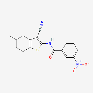 molecular formula C17H15N3O3S B2620866 N-(3-cyano-5-methyl-4,5,6,7-tetrahydro-1-benzothiophen-2-yl)-3-nitrobenzamide CAS No. 391221-66-2