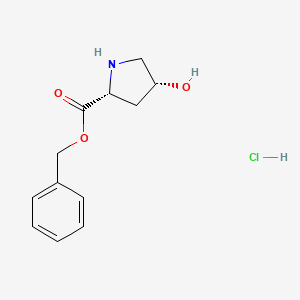 molecular formula C12H16ClNO3 B2620898 Benzyl (2R,4R)-4-hydroxypyrrolidine-2-carboxylate hydrochloride CAS No. 2140265-28-5