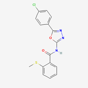 molecular formula C16H12ClN3O2S B2620920 N-[5-(4-chlorophenyl)-1,3,4-oxadiazol-2-yl]-2-(methylsulfanyl)benzamide CAS No. 896026-43-0