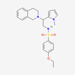 molecular formula C24H29N3O3S B2621030 4-ethoxy-N-[2-(1-methyl-1H-pyrrol-2-yl)-2-(1,2,3,4-tetrahydroisoquinolin-2-yl)ethyl]benzene-1-sulfonamide CAS No. 1049368-94-6