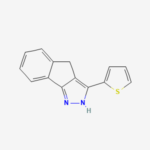 molecular formula C14H10N2S B2621055 3-(thiophen-2-yl)-1H,4H-indeno[1,2-c]pyrazole CAS No. 34708-97-9
