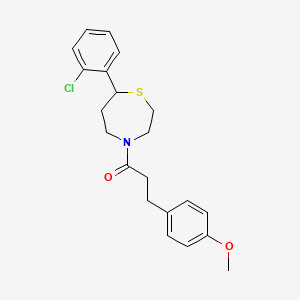 molecular formula C21H24ClNO2S B2621176 1-[7-(2-Chlorophenyl)-1,4-thiazepan-4-yl]-3-(4-methoxyphenyl)propan-1-one CAS No. 1797738-55-6