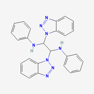 molecular formula C26H22N8 B2621187 N-[1,2-Bis(1H-1,2,3-benzotriazol-1-yl)-2-(phenylamino)ethyl]aniline CAS No. 151257-56-6