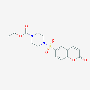 molecular formula C16H18N2O6S B2621247 ethyl 4-[(2-oxo-2H-chromen-6-yl)sulfonyl]piperazine-1-carboxylate CAS No. 873589-12-9