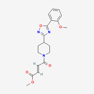 molecular formula C19H21N3O5 B2621256 Methyl (E)-4-[4-[5-(2-methoxyphenyl)-1,2,4-oxadiazol-3-yl]piperidin-1-yl]-4-oxobut-2-enoate CAS No. 2411327-11-0