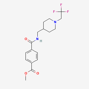 molecular formula C17H21F3N2O3 B2621309 Methyl 4-({[1-(2,2,2-trifluoroethyl)piperidin-4-yl]methyl}carbamoyl)benzoate CAS No. 2310125-88-1