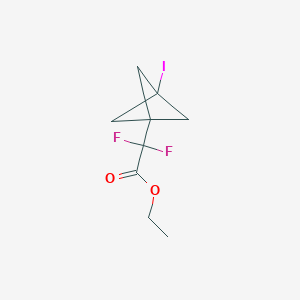 molecular formula C9H11F2IO2 B2621363 Ethyl 2,2-difluoro-2-(3-iodobicyclo[1.1.1]pentan-1-YL)acetate CAS No. 2242693-90-7