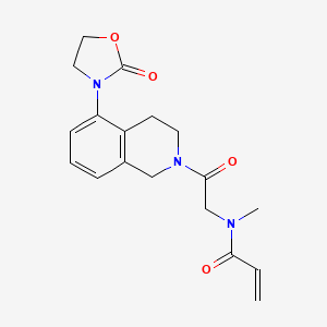 molecular formula C18H21N3O4 B2621375 N-Methyl-N-[2-oxo-2-[5-(2-oxo-1,3-oxazolidin-3-yl)-3,4-dihydro-1H-isoquinolin-2-yl]ethyl]prop-2-enamide CAS No. 2361886-52-2