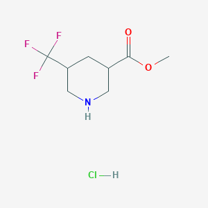 molecular formula C8H13ClF3NO2 B2621392 Methyl 5-(trifluoromethyl)piperidine-3-carboxylate hydrochloride CAS No. 1955554-34-3