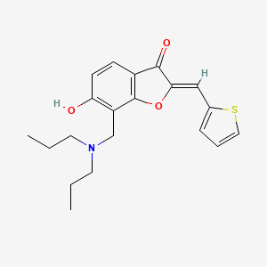 B2621441 (Z)-7-((dipropylamino)methyl)-6-hydroxy-2-(thiophen-2-ylmethylene)benzofuran-3(2H)-one CAS No. 929488-67-5