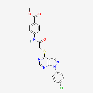 molecular formula C21H16ClN5O3S B2621457 methyl 4-(2-{[1-(4-chlorophenyl)-1H-pyrazolo[3,4-d]pyrimidin-4-yl]sulfanyl}acetamido)benzoate CAS No. 862126-70-3