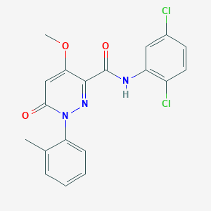 molecular formula C19H15Cl2N3O3 B2621479 N-(2,5-dichlorophenyl)-4-methoxy-1-(2-methylphenyl)-6-oxo-1,6-dihydropyridazine-3-carboxamide CAS No. 921517-34-2