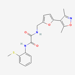 molecular formula C19H19N3O4S B2621604 N-{[5-(3,5-dimethyl-1,2-oxazol-4-yl)furan-2-yl]methyl}-N'-[2-(methylsulfanyl)phenyl]ethanediamide CAS No. 2415629-54-6
