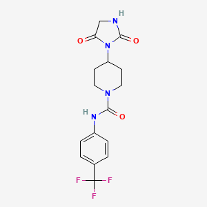 molecular formula C16H17F3N4O3 B2621621 4-(2,5-dioxoimidazolidin-1-yl)-N-[4-(trifluoromethyl)phenyl]piperidine-1-carboxamide CAS No. 2034490-76-9