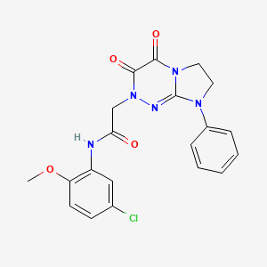 molecular formula C20H18ClN5O4 B2621622 N-(5-chloro-2-methoxyphenyl)-2-(3,4-dioxo-8-phenyl-3,4,7,8-tetrahydroimidazo[2,1-c][1,2,4]triazin-2(6H)-yl)acetamide CAS No. 941917-32-4