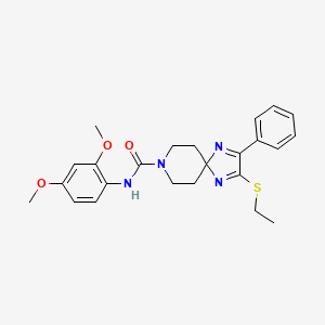 molecular formula C24H28N4O3S B2621630 N-(2,4-DIMETHOXYPHENYL)-2-(ETHYLSULFANYL)-3-PHENYL-1,4,8-TRIAZASPIRO[4.5]DECA-1,3-DIENE-8-CARBOXAMIDE CAS No. 894881-43-7