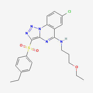 7-chloro-N-(3-ethoxypropyl)-3-((4-ethylphenyl)sulfonyl)-[1,2,3]triazolo[1,5-a]quinazolin-5-amine