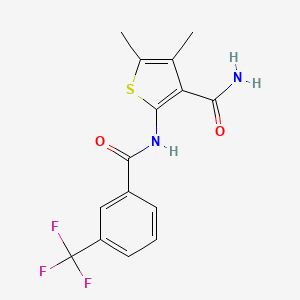 4,5-Dimethyl-2-[[3-(trifluoromethyl)benzoyl]amino]thiophene-3-carboxamide