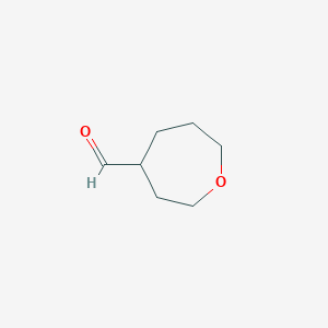 molecular formula C7H12O2 B2621638 Oxepane-4-carbaldehyde CAS No. 1369165-85-4