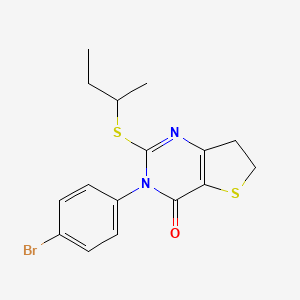 molecular formula C16H17BrN2OS2 B2621666 3-(4-bromophenyl)-2-(sec-butylthio)-6,7-dihydrothieno[3,2-d]pyrimidin-4(3H)-one CAS No. 687566-74-1