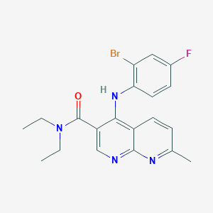 molecular formula C20H20BrFN4O B2621700 4-[(2-bromo-4-fluorophenyl)amino]-N,N-diethyl-7-methyl-1,8-naphthyridine-3-carboxamide CAS No. 1251590-47-2