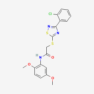 molecular formula C18H16ClN3O3S2 B2621706 2-{[3-(2-chlorophenyl)-1,2,4-thiadiazol-5-yl]sulfanyl}-N-(2,5-dimethoxyphenyl)acetamide CAS No. 864919-30-2