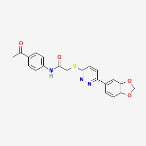 N-(4-acetylphenyl)-2-[6-(1,3-benzodioxol-5-yl)pyridazin-3-yl]sulfanylacetamide