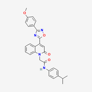 N-(4-isopropylphenyl)-2-(4-(3-(4-methoxyphenyl)-1,2,4-oxadiazol-5-yl)-2-oxoquinolin-1(2H)-yl)acetamide