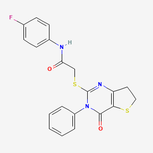 N-(4-fluorophenyl)-2-[(4-oxo-3-phenyl-6,7-dihydrothieno[3,2-d]pyrimidin-2-yl)sulfanyl]acetamide