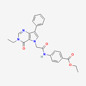 ethyl 4-{[(3-ethyl-4-oxo-7-phenyl-3,4-dihydro-5H-pyrrolo[3,2-d]pyrimidin-5-yl)acetyl]amino}benzoate